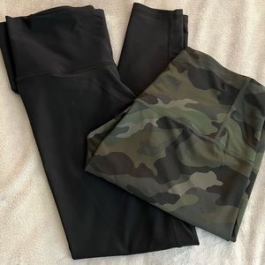 TWO PAIRS super high waisted ankle length leggings